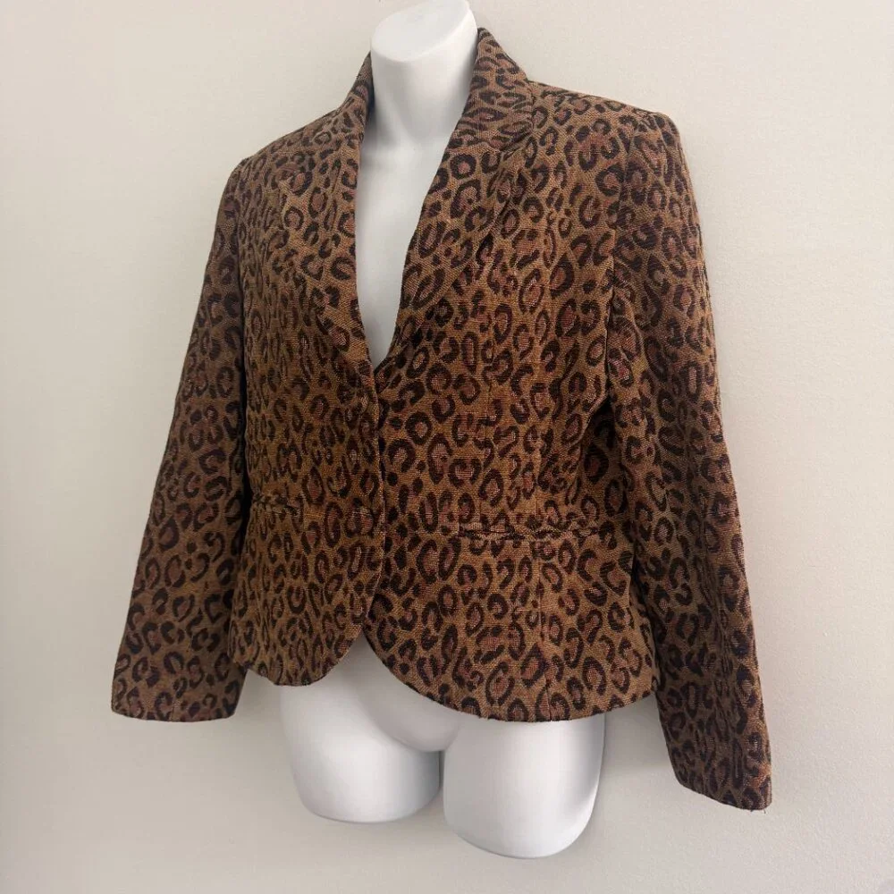Vintage Pantology Leopard Print Blazer | 10P - Picture 4 of 12